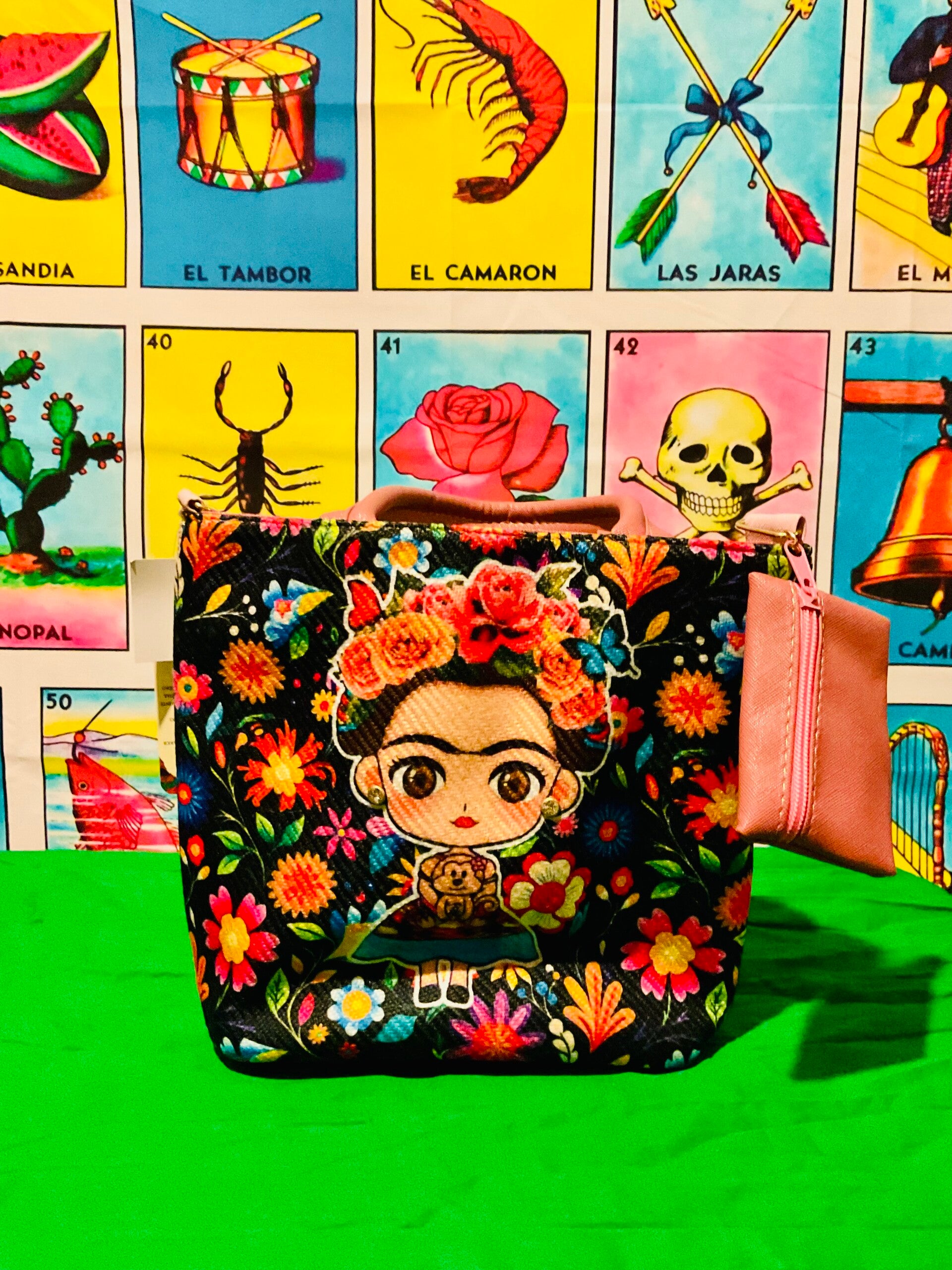Small Frida Bag - Black/Flowers