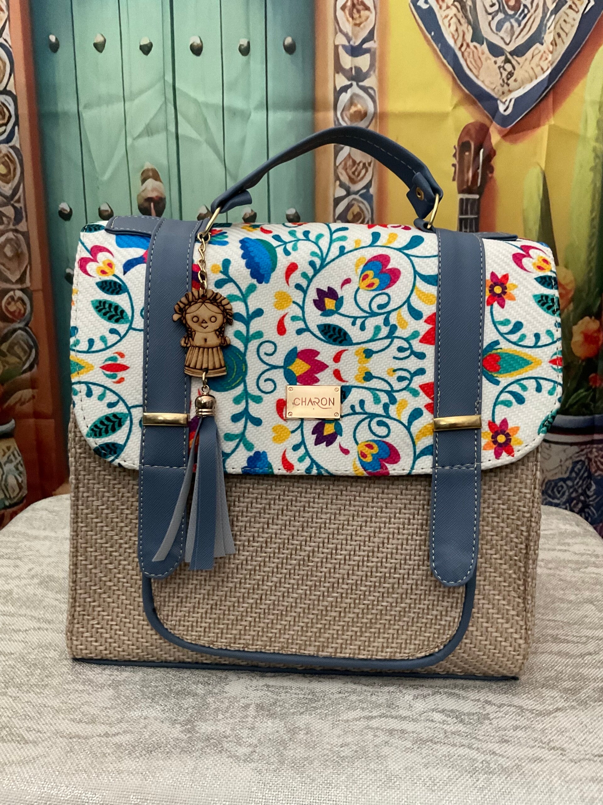 YUTE - SMALL BACKPACK- PINK/BLACK/FLOWERS