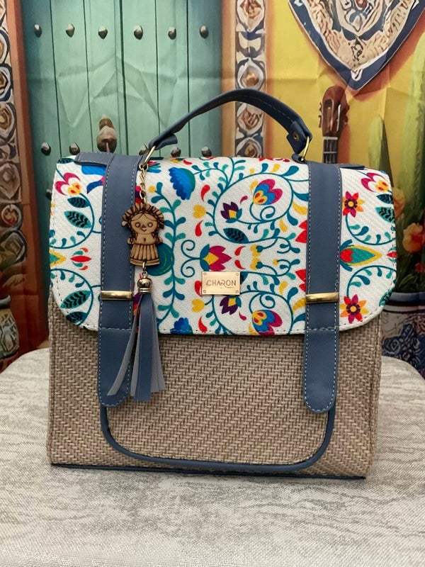 YUTE - SMALL BACKPACK- PINK/BLACK/FLOWERS