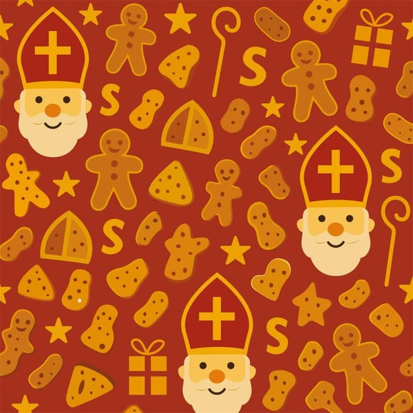 Sint inpakpapier dessin 006 luxe motief per rol