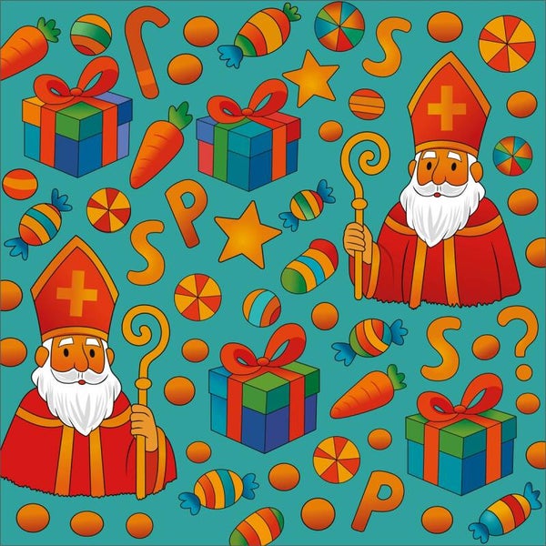 Sint inpakpapier dessin 008 luxe motief per rol