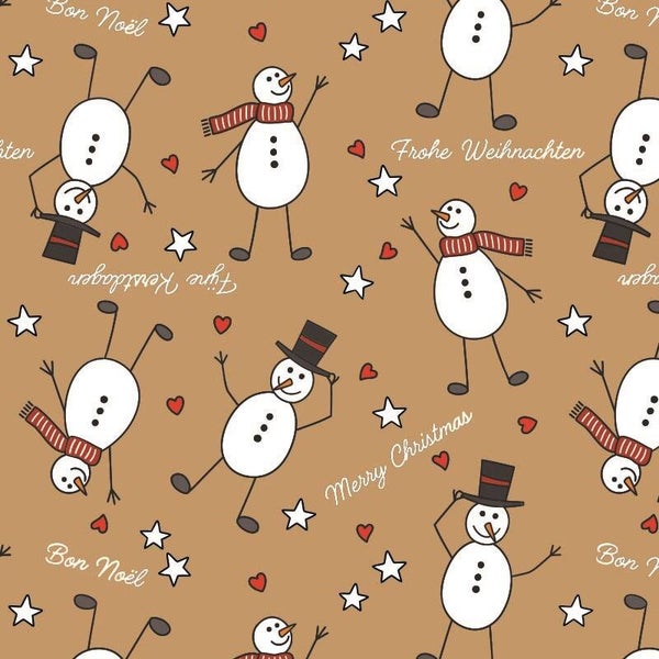 Kerst kadopapier kraft dessin 095