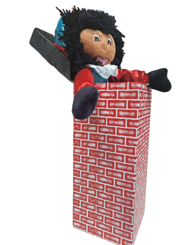 SINT deco - Mooie flexibele piet afm 50cm in schoorsteen - per stuk