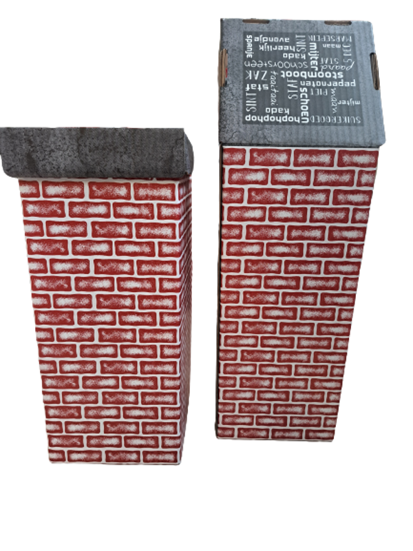 SINT aktie24 deco Schoorsteen  15 x 15 x 36cm - per pak a 2 stuk