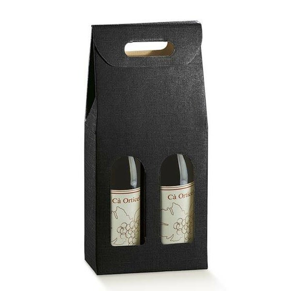 549575ne wijndoos scatole 2 vak NERO - doos 30st