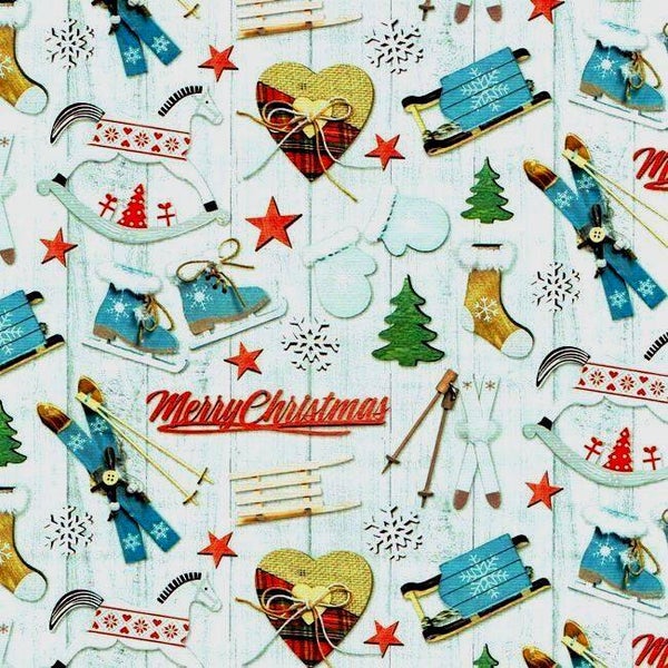 Kerst inpakpapier luxe dessin 6055  rol 200mtr