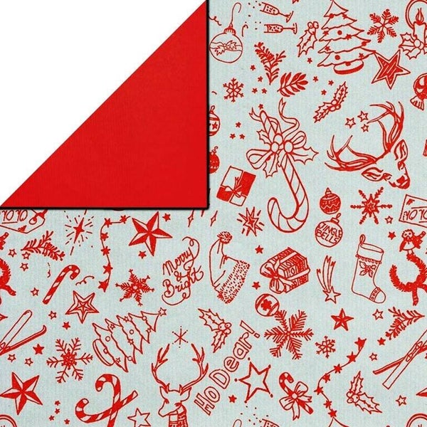 Kerst inpakpapier dessin 6270-  rol 100mtr