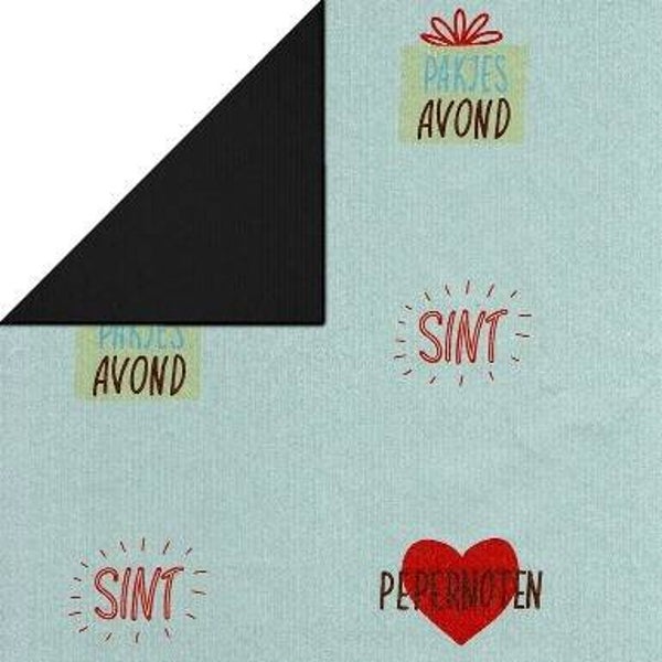 Sint kadopapier kraft rol 125mtr - dessin 6514
