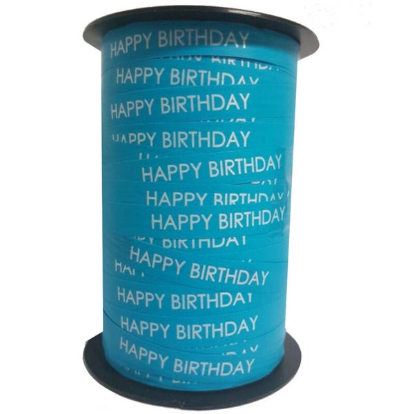 715541SC8057 Krullint 10mm x 250mtr HAPPY BIRTHDAY blauw - per rol