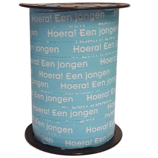 715541 Krullint 10mm x 250mtr HOERA EEN JONGEN- per rol