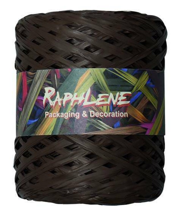 725200 Lint RAFFIA / RAPLENE bol 200mtr uni zwart -  per rol