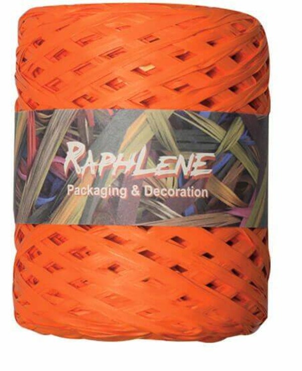 725200 Lint RAFFIA / RAPLENE bol 200mtr uni oranje -  per rol