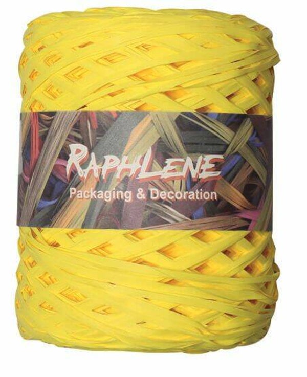 725200 Lint RAFFIA / RAPLENE bol 200mtr uni geel -  per rol