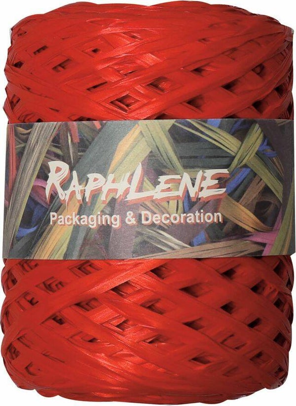 725200 Lint RAFFIA / RAPLENE bol 200mtr uni rood -  per rol