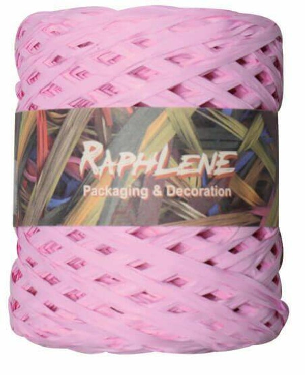 725200 Lint RAFFIA / RAPLENE bol 200mtr uni baby roze -  per rol