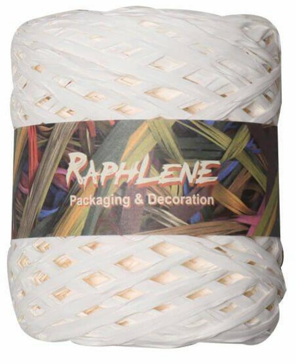 725200 Lint RAFFIA / RAPLENE bol 200mtr uni wit - per rol
