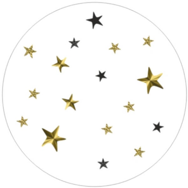 Kerst wensetiket sterren - 549505-739 - rol 500st