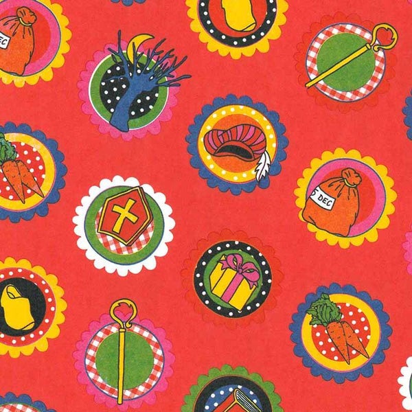 Sint inpakpapier dessin 90014 kraft motief per rol