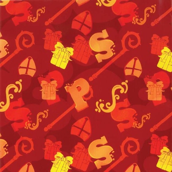 Sint inpakpapier dessin 90027 luxe motief per rol