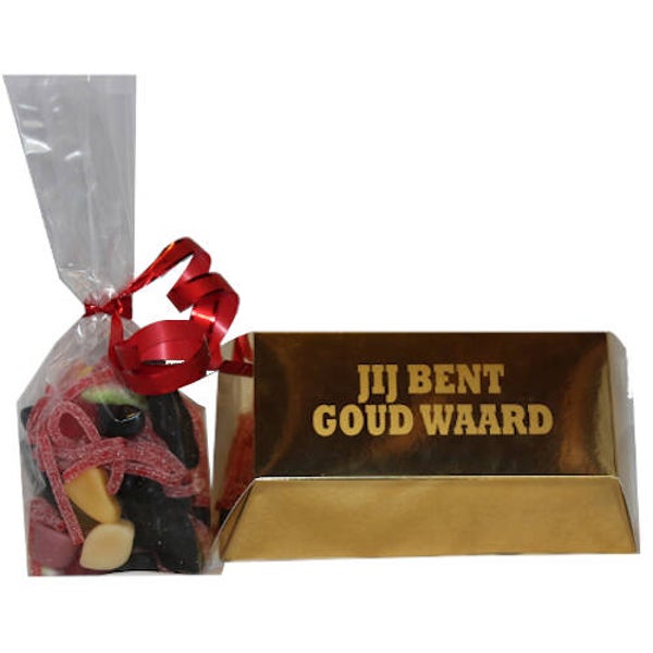 GEVULDE GOUDSTAAF opdruk  jij bent goud waard - pak 10 stuks