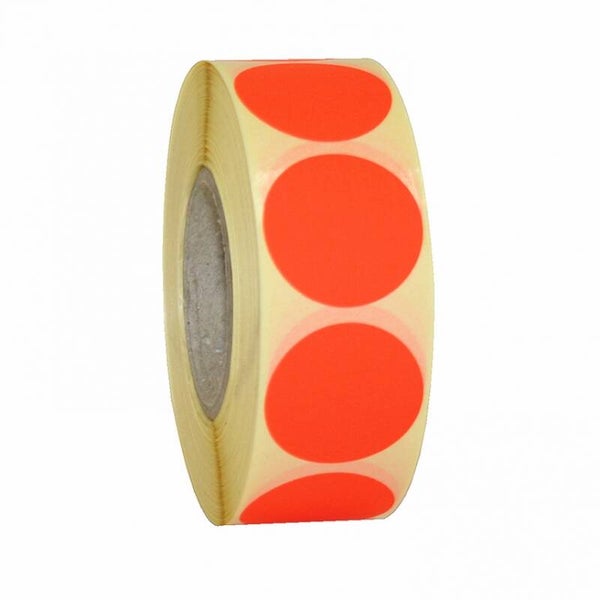 503509ro Etiket ∅35mm permanent  fluor rood - rol 1000st