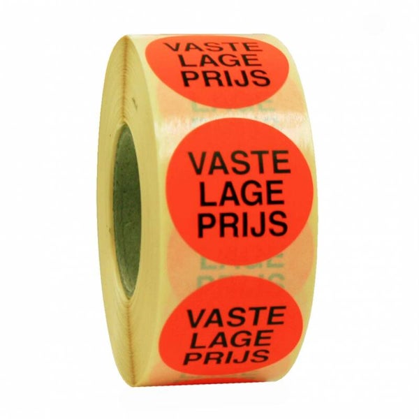 503509vl Etiket ∅35mm permanent fluor rood vaste lage prijs - rol 1000st
