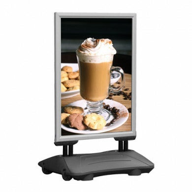 Stoepbord DELUXE A0 ZWART  met waterbak  - per stuk