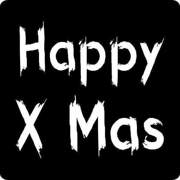 Kerst aktie wensetiket Happy X Mas - 549505-K376 -  rol 500st