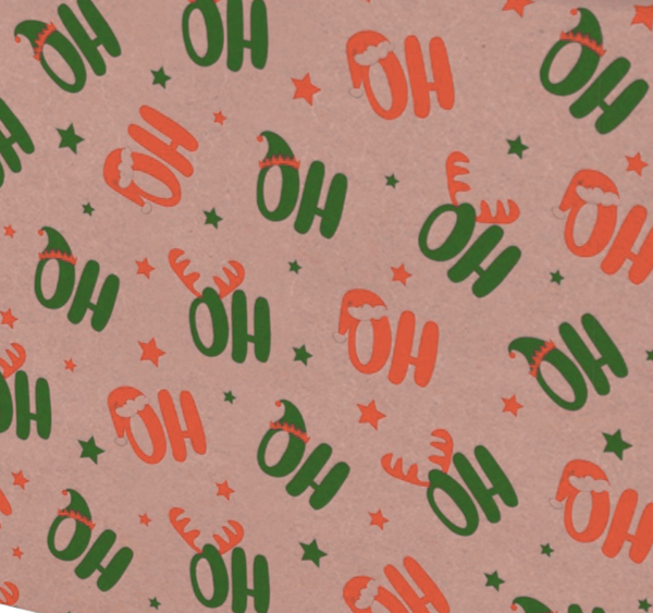 2026 Kerst aktie kadopapier 50cm x 200mtr - dessin kerst HOHOHO 265004