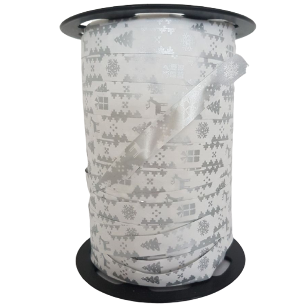 725310-LZI  Kerst krullint LAPONIE zilver 10mm x 250mtr - per rol