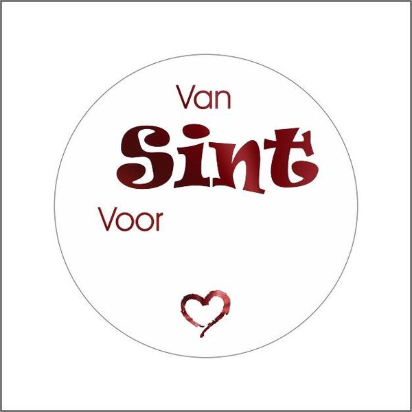 Sint wensetiket XL dia 39 van Sint rood -  549500-S1430 - rol 250st