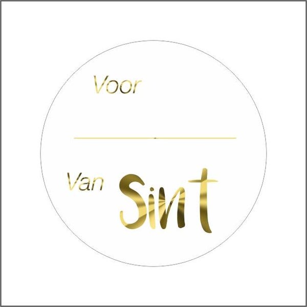 Sint wensetiket XL dia 39 van Sint goud -  549500-S1431 - rol 250st