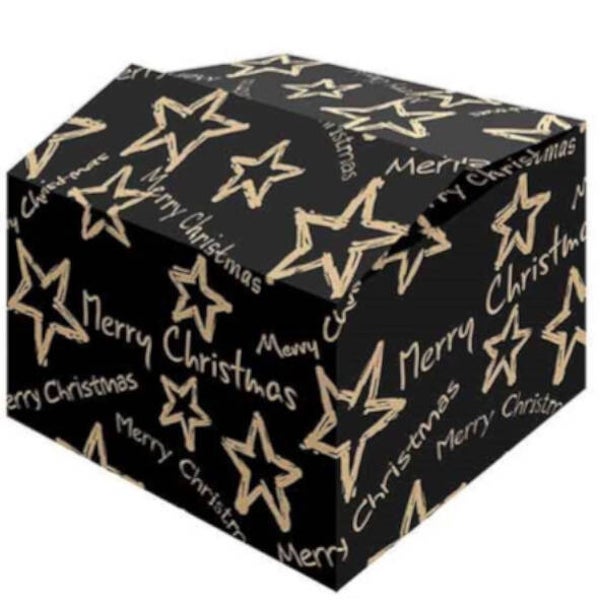 Pakketdoos Stars zwart 590x390x200 - pak 15st (va 2,70 p/st)