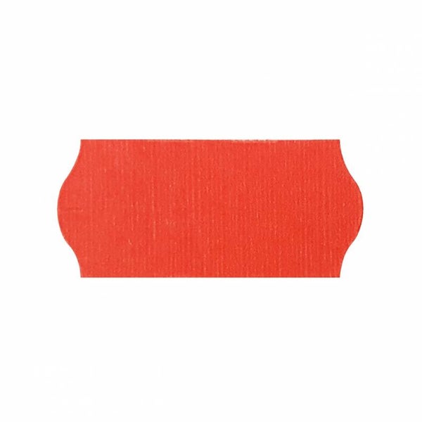 141024 prijstang golfetiket 26x12mm fluor rood permanent  per doos (36x1500st)