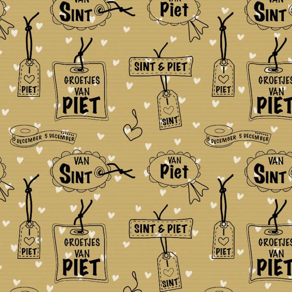 Sint inpakpapier S491488-4 hartelijke groet van sint-  rol 125mtr