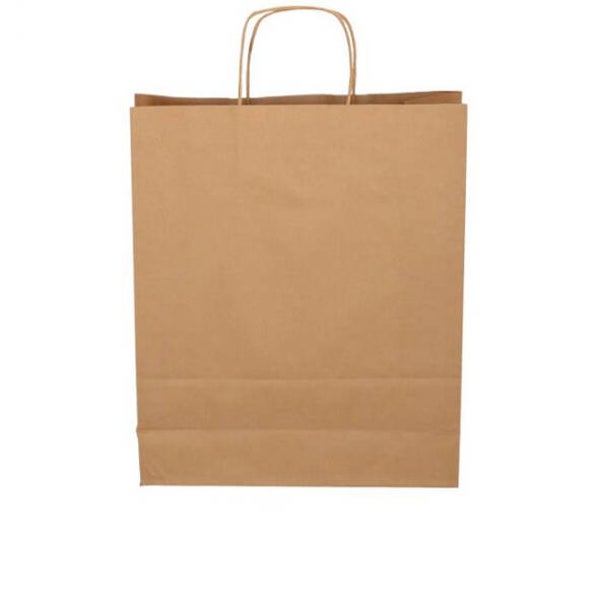 279044 Tas papier BIO bruin 45 + 15 x 48cm gedraaid handvat ds 200st