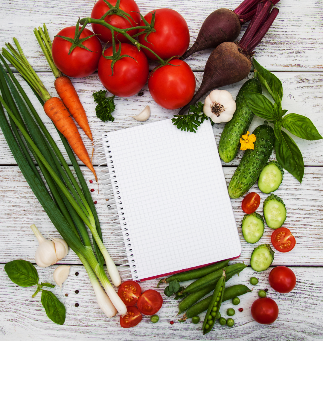 Individueller Ernährungsplan auf dem Tisch, der auf ihren Stoffwechseltyp abgestimmt ist