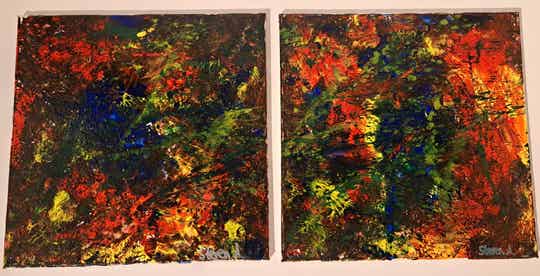 Diptychon Farbenpracht, Zwillings-Histrionik