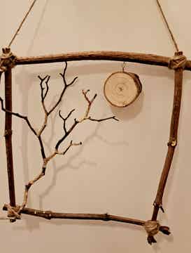 Echtholz-Dekorahmen aus Tanne und Trompetenbaum