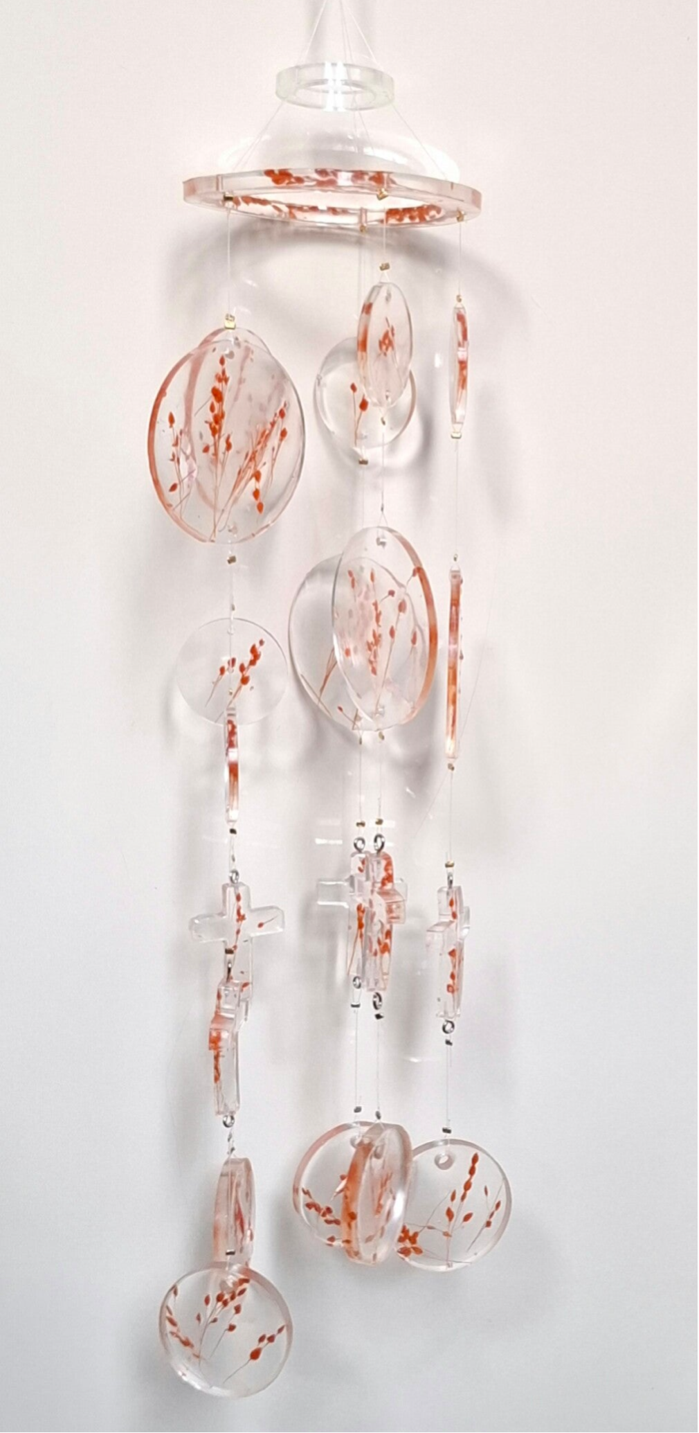 Windspiel „Rote Blüten – Klar & Natur“