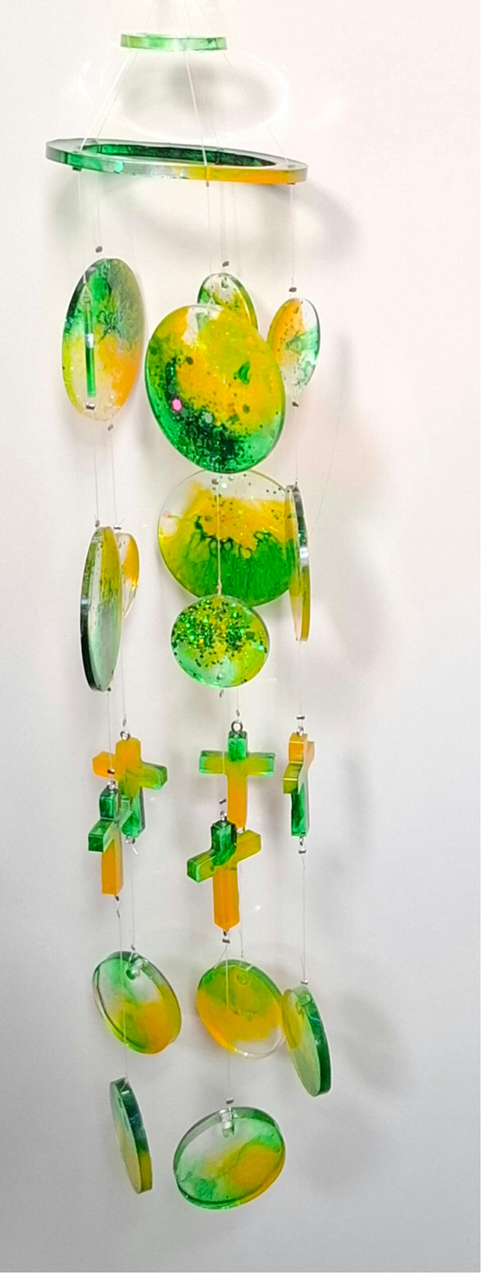 Windspiel „Naturlicht – Grün & Goldgelb“