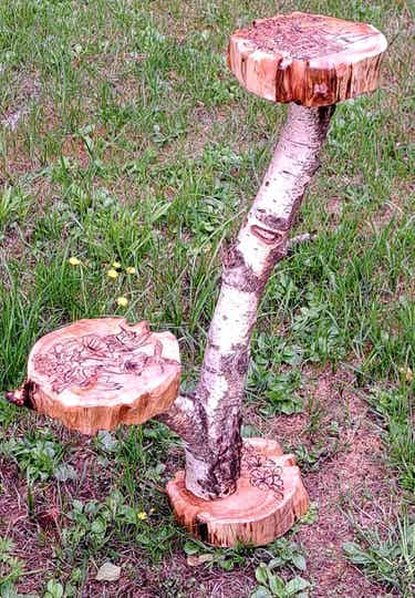 Kunstvoll Veredelter Dekotisch: Eleganz in Blumen, Vögeln und Orchideen