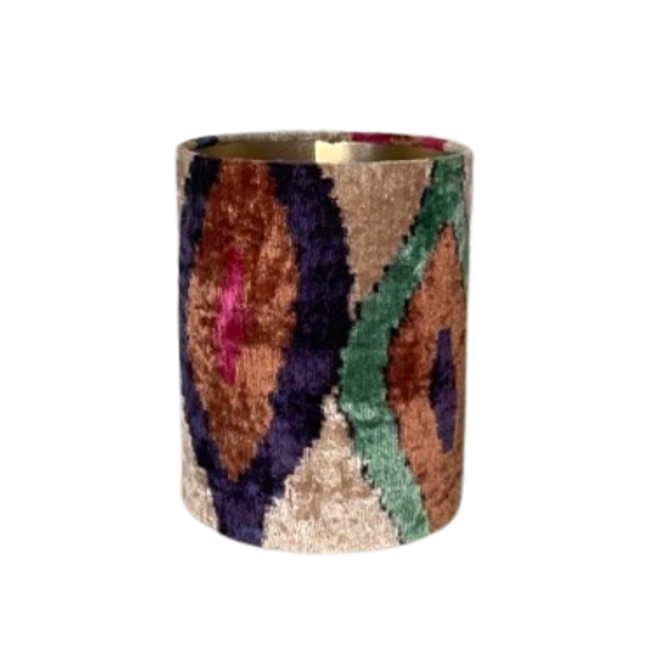 Lampenkap - Ikat velvet art multicolor - ø 20 cm