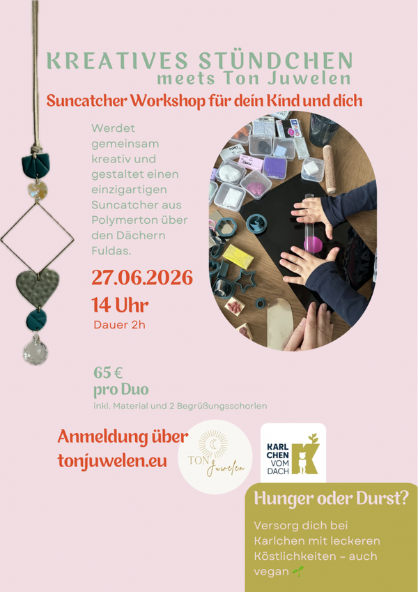 Suncatcher Workshop für dein Kind und dich am 27.06.2026 auf Karlchens Dach