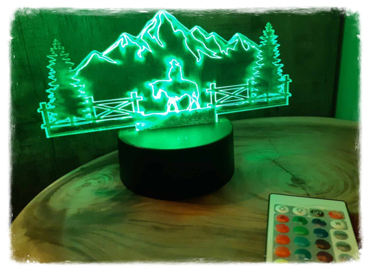 Led lamp "Paarden in de bergen"