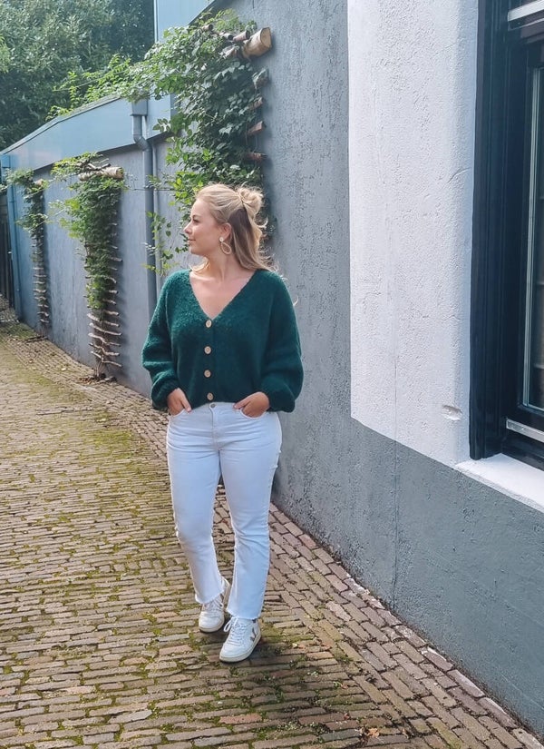 STOCKSALE -VEST • Donker groen