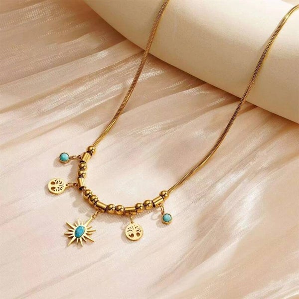 Collier pendentif arbre de vie bohème