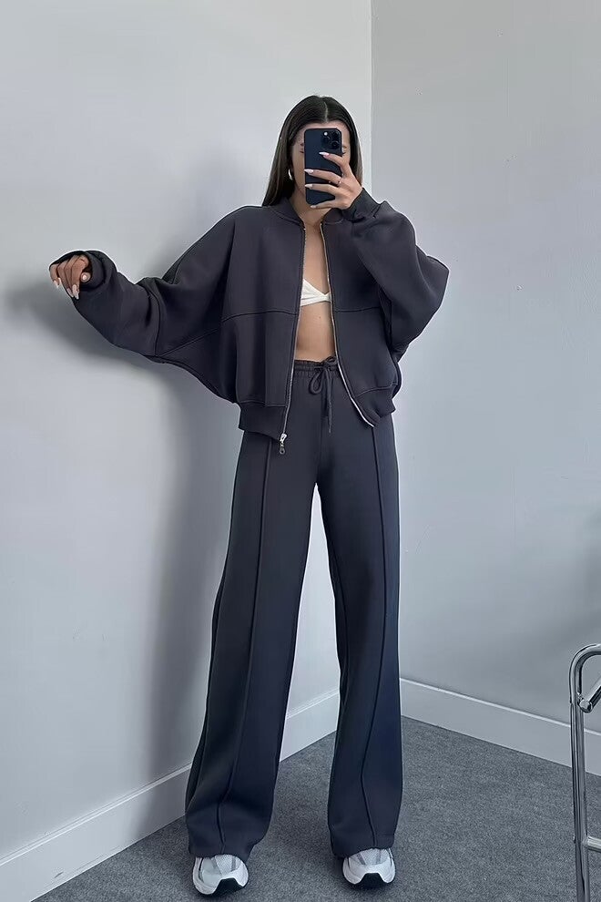 Ensemble de jogging ample avec fermeture éclair