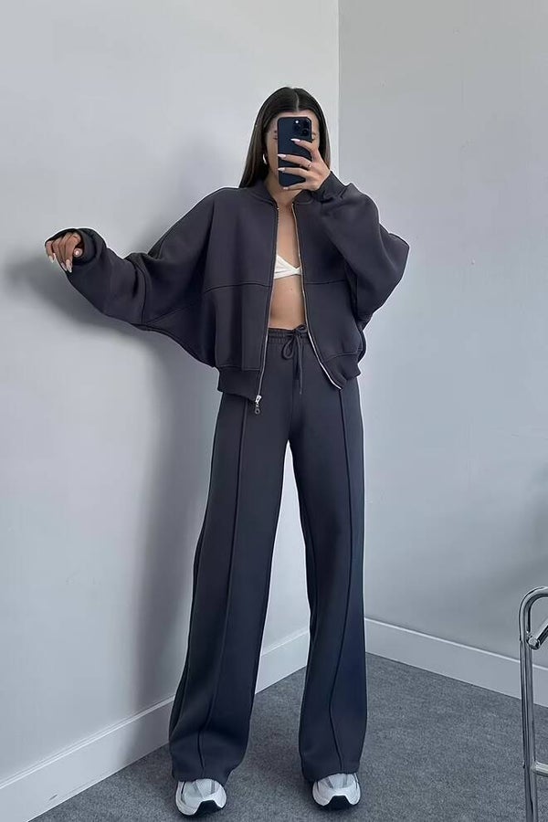 Ensemble de jogging ample avec fermeture éclair