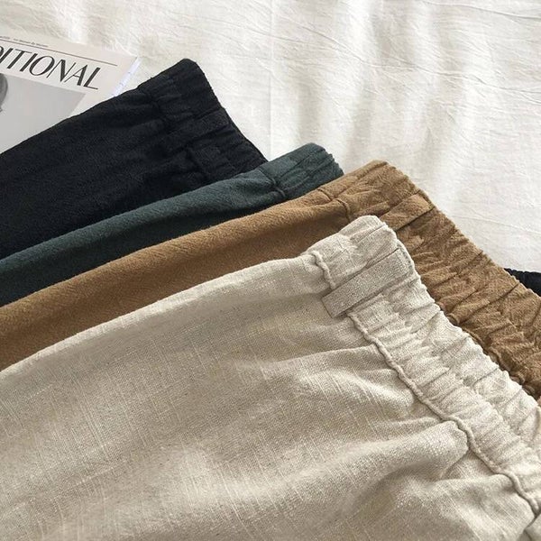 Short en coton et lin respirant